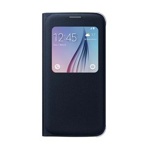Samsung Galaxy S6 Orjinal S-View Cover (Tekstil) - Siyah EF-CG920BBEGWW