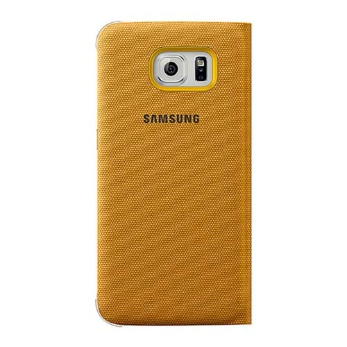 Samsung Galaxy S6 Orjinal S-View Cover (Tekstil) - Sarı EF-CG920BYEGWW