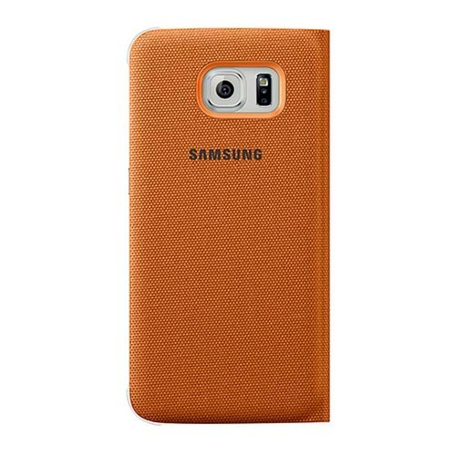 Samsung Galaxy S6 Orjinal S-View Cover (Tekstil) - Turuncu EF-CG920BOEGWW