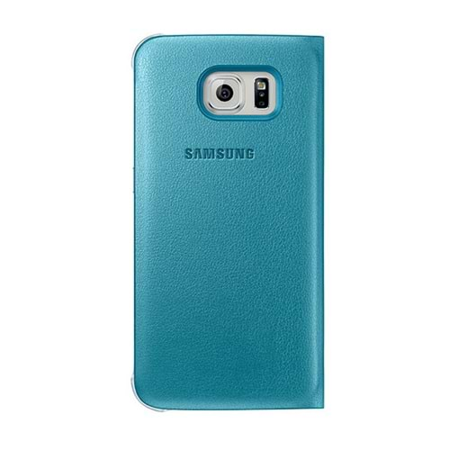 Samsung Galaxy S6 Orjinal S-View Cover (Deri Görünümlü) - Mavi EF-CG920PLEGWW