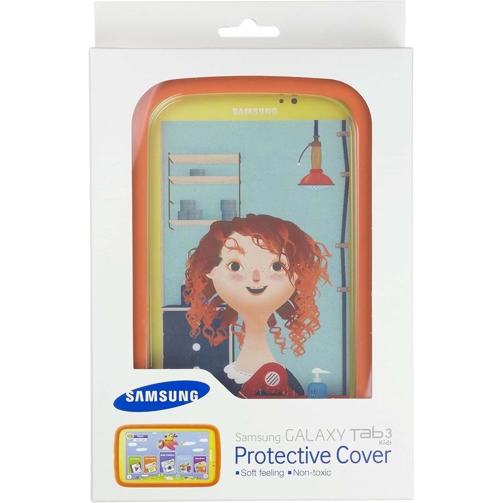 Samsung T210 Galaxy Tab 3 7 Çocuk Kılıfı (Tab 3 Kids) Orjinal Kılıf - Turuncu EF-PT210IOEGWW