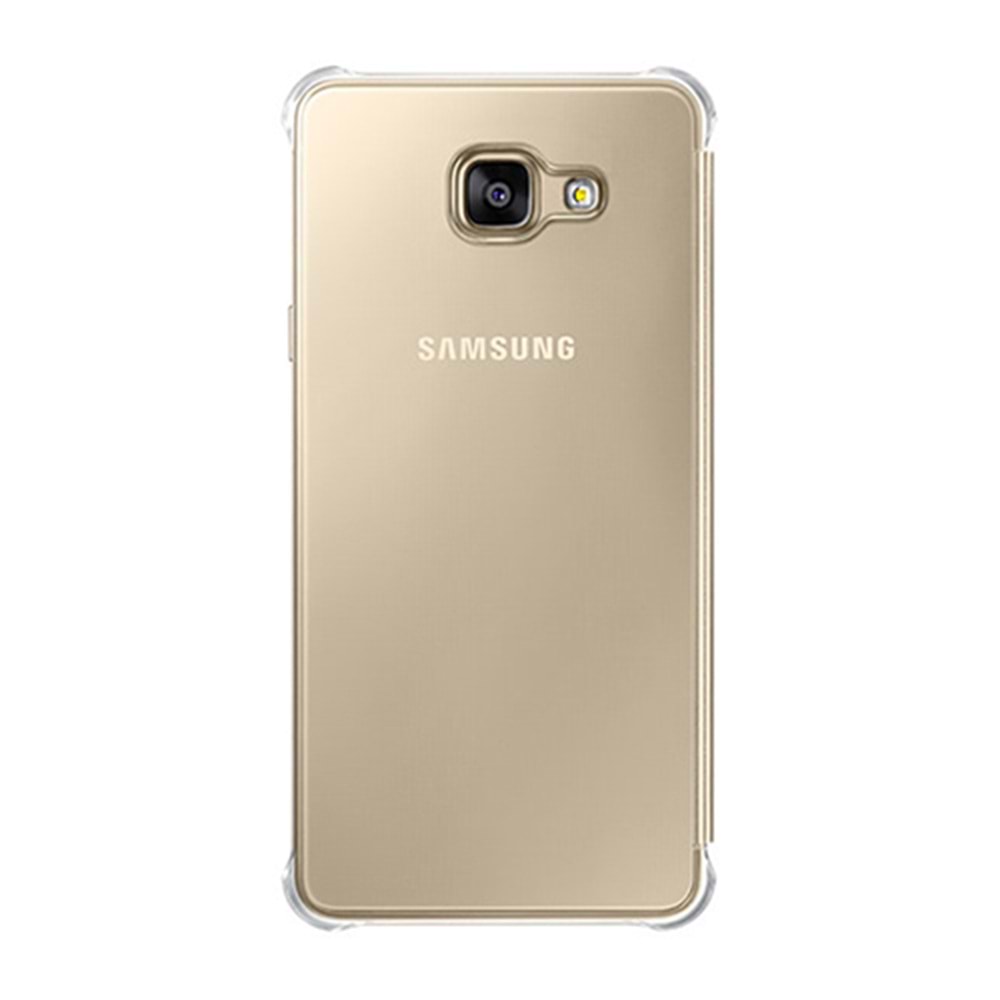 Samsung A710F Galaxy A7 (2016) Orjinal Clear View Cover Altın EF-ZA710CFEGWW
