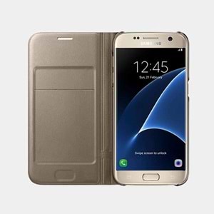 OUTLET Samsung Galaxy S7 Led View Fonksiyonel Orjinal Kılıf - Altın EF-NG930PFEGWW(Outlet)