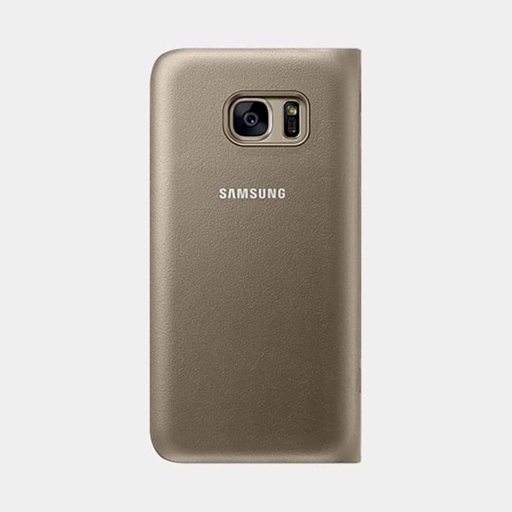 OUTLET Samsung Galaxy S7 Led View Fonksiyonel Orjinal Kılıf - Altın EF-NG930PFEGWW(Outlet)