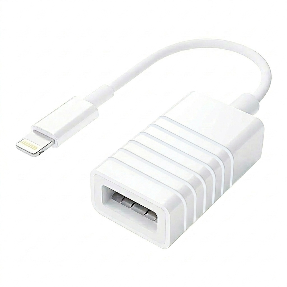 PDAteknoloji Lightning ile Uyumlu USB Adaptör (Flash Bellek-Mouse-Klavye Bağlamak İçin) Beyaz JH-0514