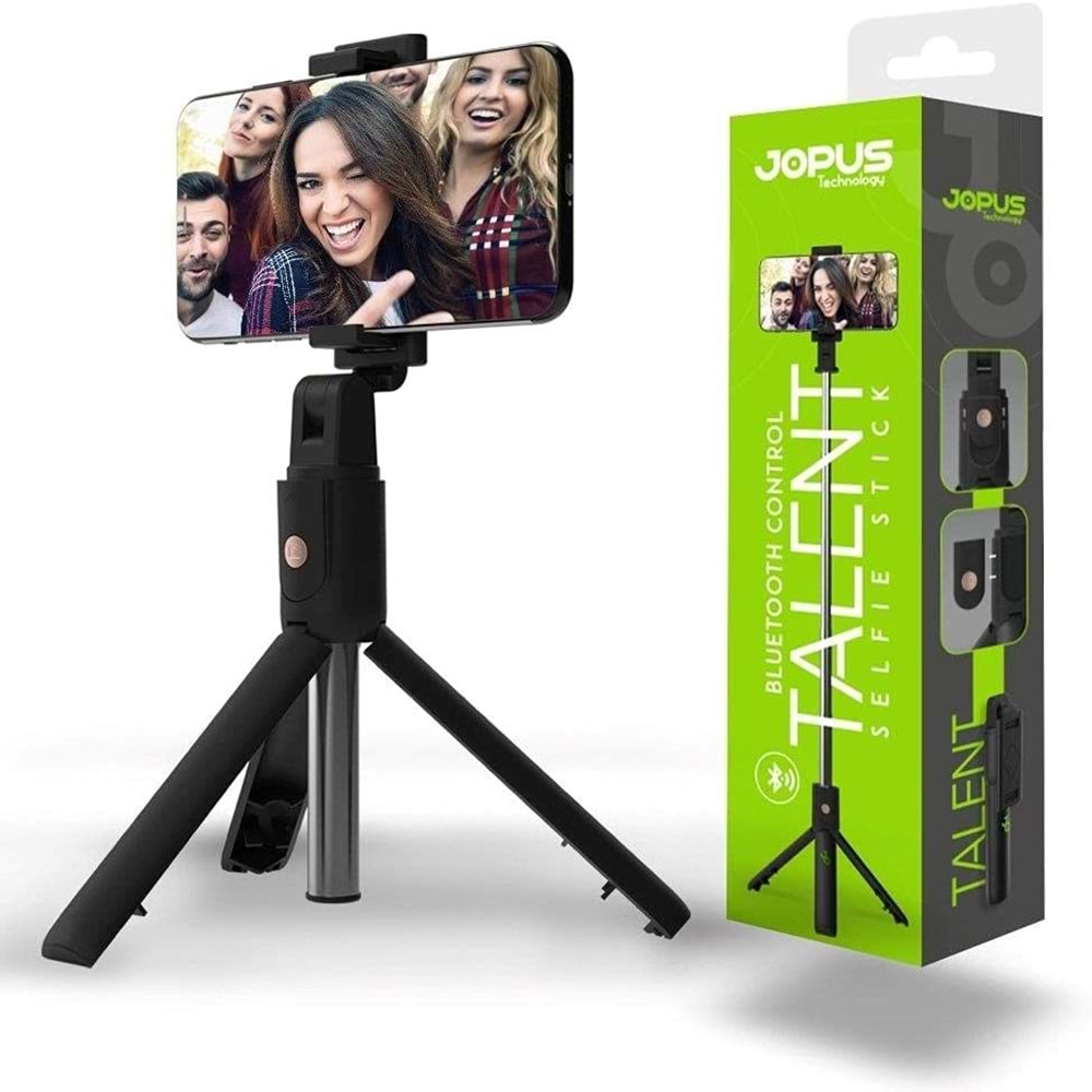 Jopus Talent Bluetoothlu Tripodlu Selfie Sopası - Siyah Bst-01 (19.5 cm, 270° Dönebilir, Katlanabilir)