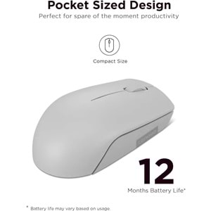 Lenovo 300 Kablosuz / Wireless Compact Mouse, Arktik Gri