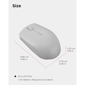 Lenovo 300 Kablosuz / Wireless Compact Mouse, Arktik Gri