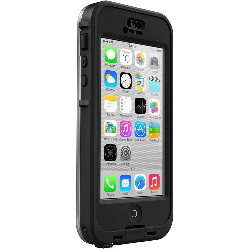 Lifeproof Nüüd İphone 5c ile Uyumlu Korumalı Kılıf Siyah/Şeffaf (Su Geçirmez)