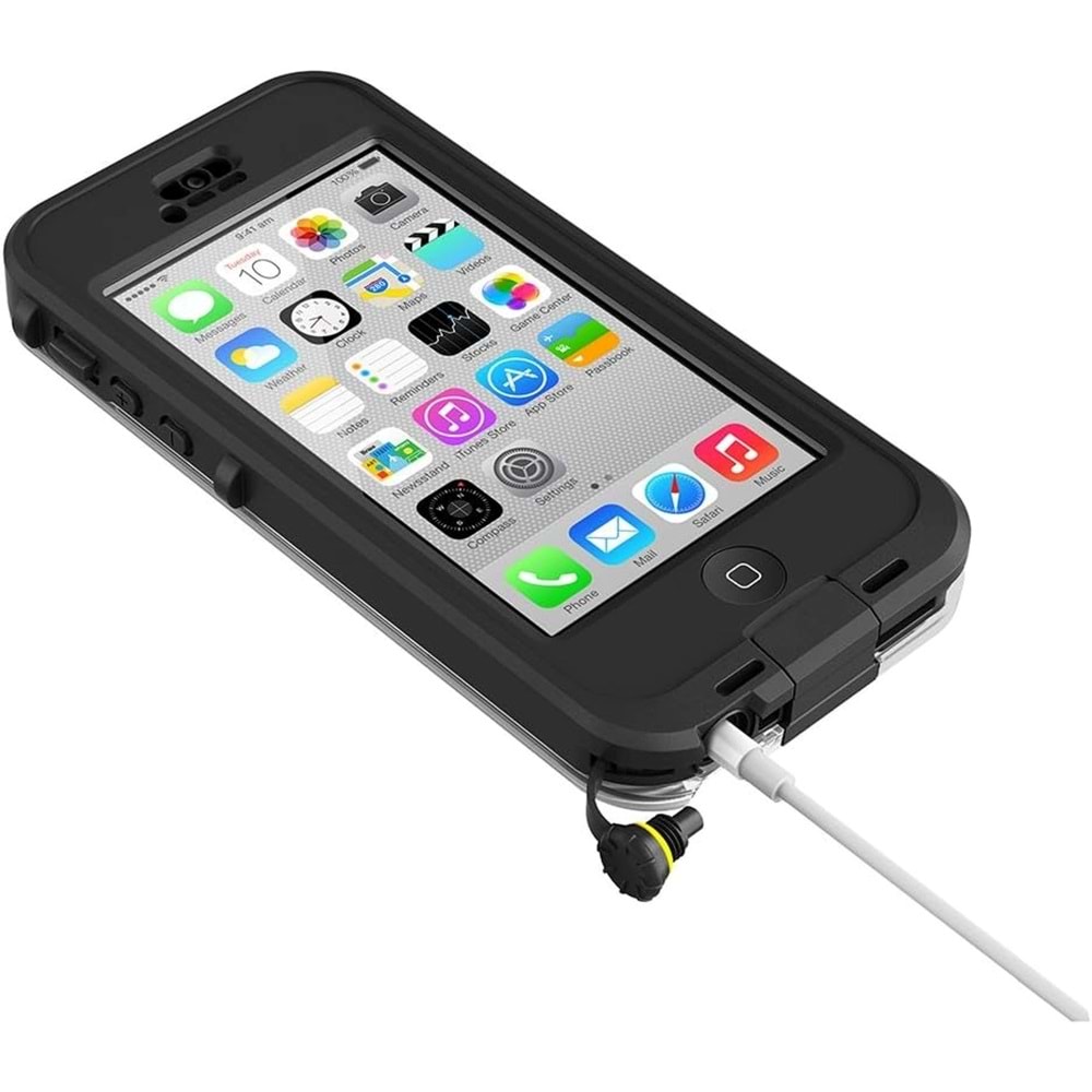 Lifeproof Nüüd İphone 5c ile Uyumlu Korumalı Kılıf Siyah/Şeffaf (Su Geçirmez)