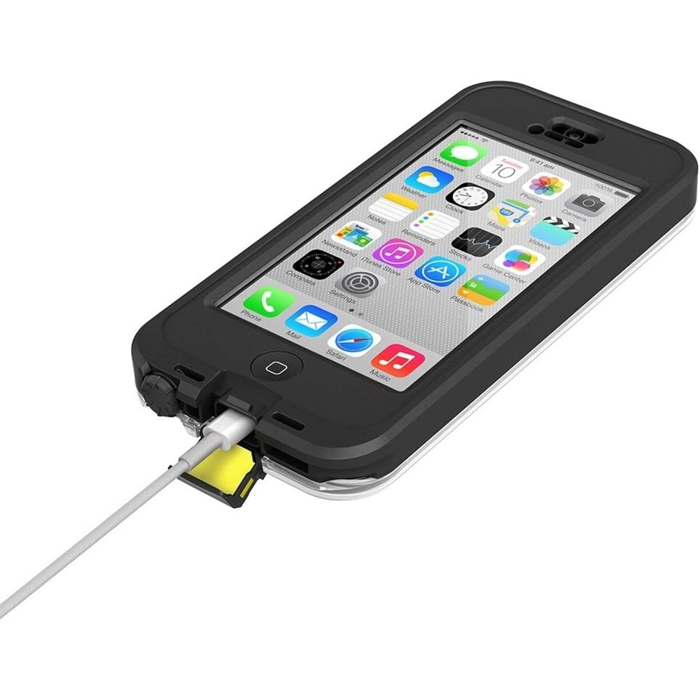 Lifeproof Nüüd İphone 5c ile Uyumlu Korumalı Kılıf Siyah/Şeffaf (Su Geçirmez)