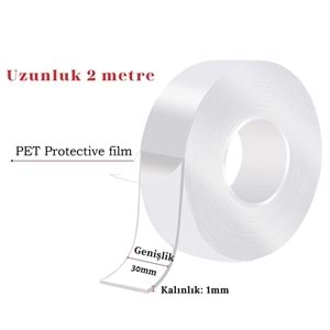 PDAteknoloji Su Sızdırmaz Çift Taraflı Şeffaf Bant 5 metre LTS-BND07