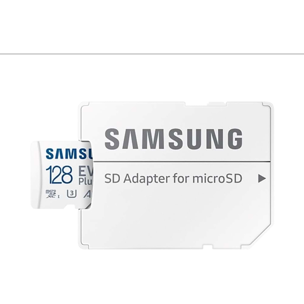 Samsung EVO Plus microSDXC Hafıza Kartı 128 GB, 160 MB/s, U3, V30, A2, ?MB-MC128SA/TR (2024 Serisi) Beyaz