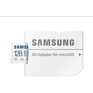 Samsung EVO Plus microSDXC Hafıza Kartı 128 GB, 160 MB/s, U3, V30, A2, ?MB-MC128SA/TR (2024 Serisi) Beyaz