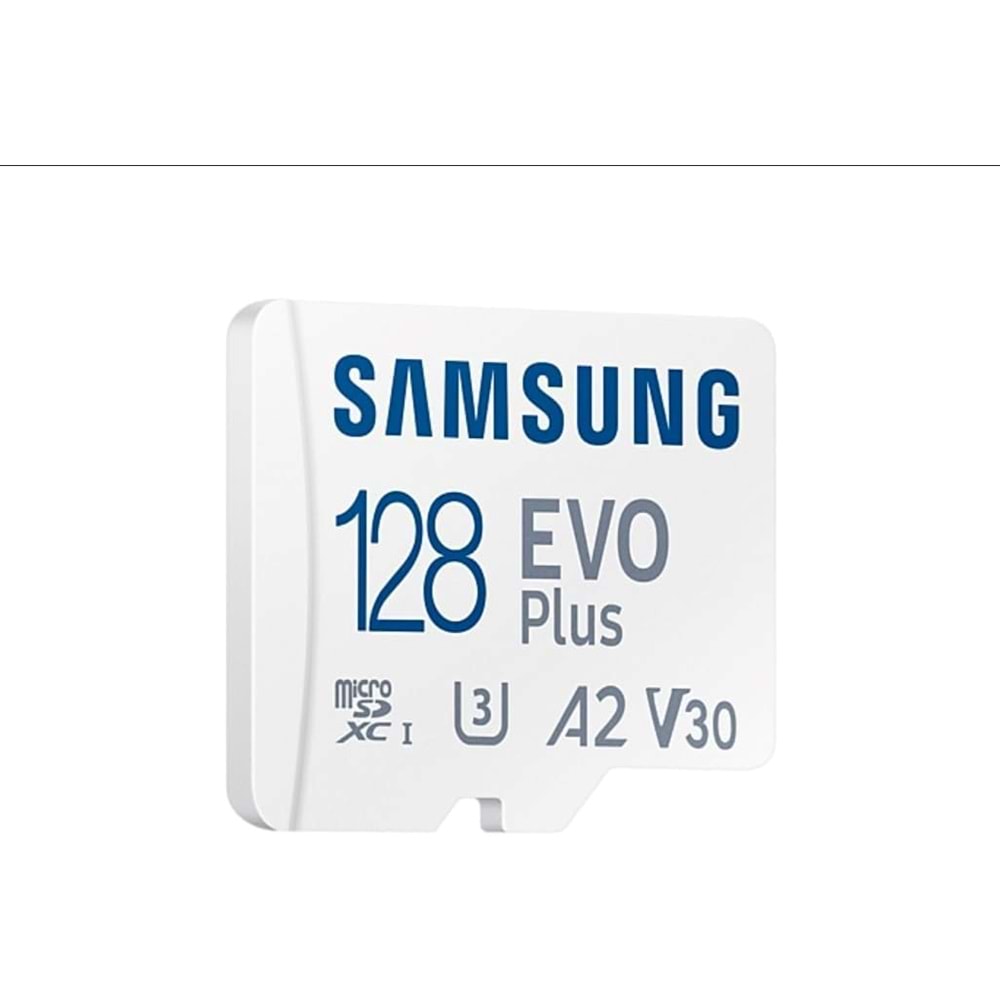 Samsung EVO Plus microSDXC Hafıza Kartı 128 GB, 160 MB/s, U3, V30, A2, ?MB-MC128SA/TR (2024 Serisi) Beyaz