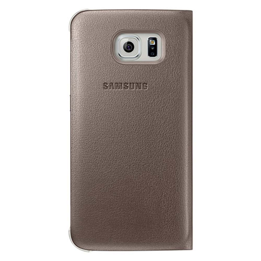 Samsung Galaxy S6 Orjinal S-View Cover (Deri Görünümlü) - Altın EF-CG920PFEGWW (BU ÜRÜN OUTLETTİR )
