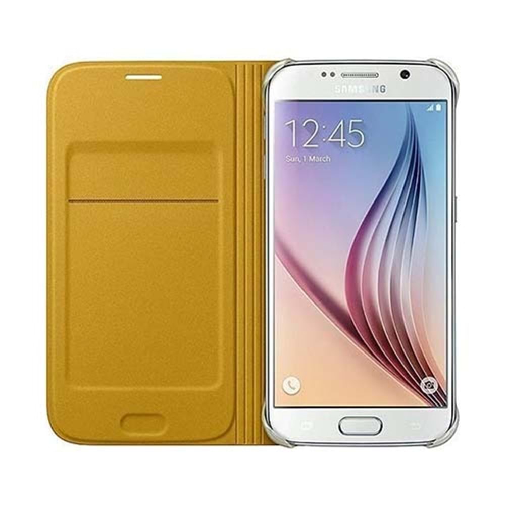 Samsung Galaxy S6 Flip Wallet (Tekstil) Orjinal Sarı EF-WG920BYEGWW (BU ÜRÜN OUTLETTİR )