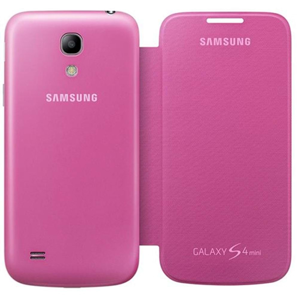 OUTLET Samsung i9190 Galaxy S4 Mini Orjinal Flip Cover Kılıf - Pembe (Outlet)