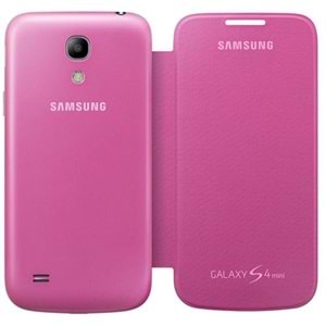 OUTLET Samsung i9190 Galaxy S4 Mini Orjinal Flip Cover Kılıf - Pembe (Outlet)