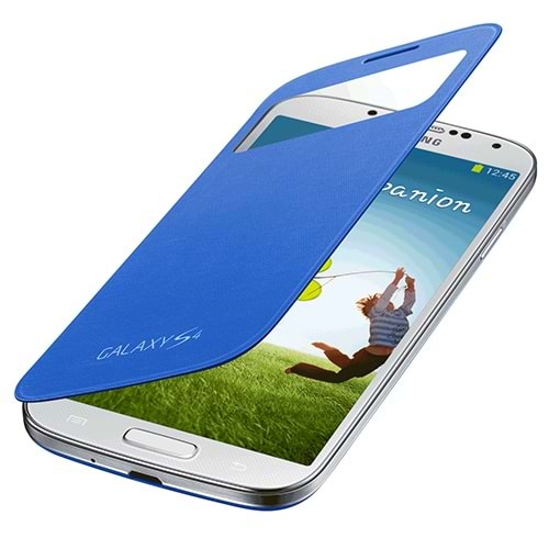 OUTLET Samsung Galaxy S4 Orjinal S View Cover Kılıf - Mavi EF-CI950BCEGWW (BU ÜRÜN OUTLETTİR )