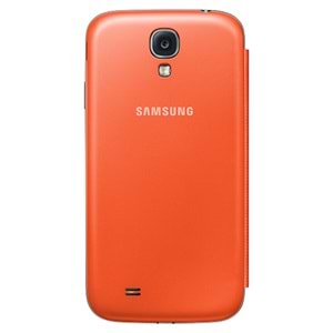 Samsung Galaxy S4 Orjinal S View Cover Kılıf - Turuncu