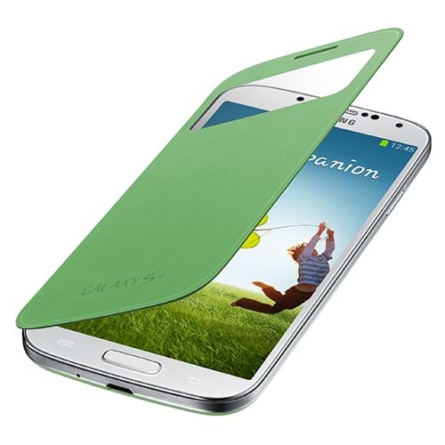 OUTLET Samsung Galaxy S4 Orjinal S View Cover Kılıf - Yeşil EF-CI950BGEGWW (OUTLET)
