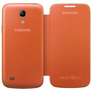 Samsung i9190 Galaxy S4 Mini Orjinal Flip Cover Kılıf Yeşil -Turuncu (Outlet)