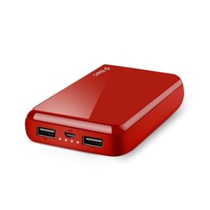 OUTLET Ttec ReCharger S 2A Powerbank 10000 mAh Kırmızı - 2BB174K (BU ÜRÜN OUTLETTİR)
