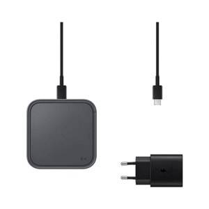 OUTLET Samsung EP-P2400T 15W Kablosuz Hızlı Şarj Cihazı + 25W Başlık + 1m Type-C to Type Kablo - Siyah EP-P2400TBEGWW OUTLET