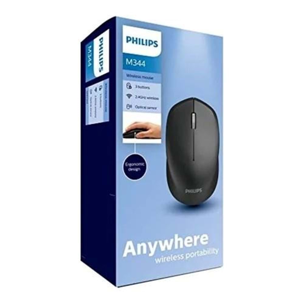 OUTLET Philips M344 Kablosuz Mouse - Siyah SPK7344 (BU ÜRÜN OUTLETTİR)
