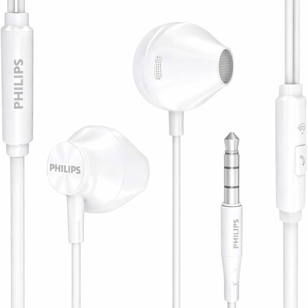 Philips TAUE101WT Mikrofonlu Kulakiçi Kulaklık 3.5mm Jack Girişli - Beyaz (BU ÜRÜN OUTLETTİR)