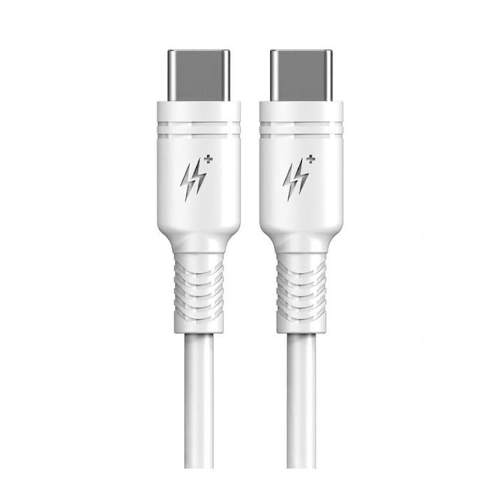 PDAteknoloji Azeada 60W Type-C to Type-C Şarj ve Data Kablosu 1m Beyaz PD-B82AB