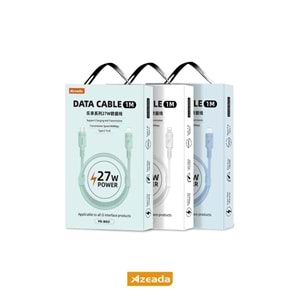 PDAteknoloji Azeada 27W Type-C to Lightning ile Uyumlu Şarj ve Data Kablosu 1m Beyaz PD-B82İB