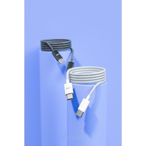 PDATeknoloji 60W Type-C to Type-C Hızlı Şarj ve Data Kablosu 1m Beyaz AZ-B06aB
