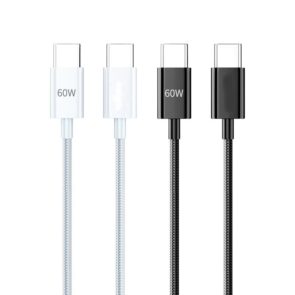 PDATeknoloji 60W Type-C to Type-C Hızlı Şarj ve Data Kablosu 1m Beyaz AZ-B06aB