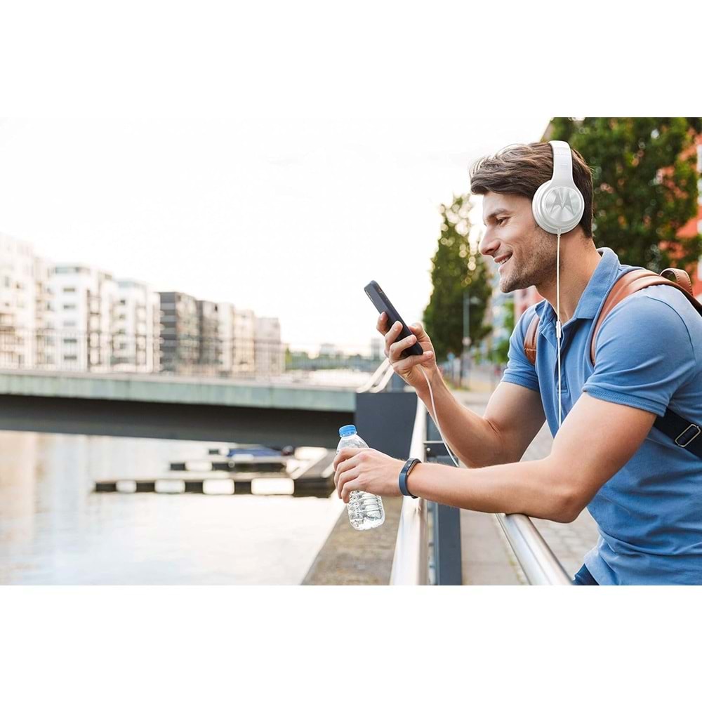 MOTOROLA PULSE 120 BASS KABLOLU KULAKÜSTÜ KULAKLIK - BEYAZ