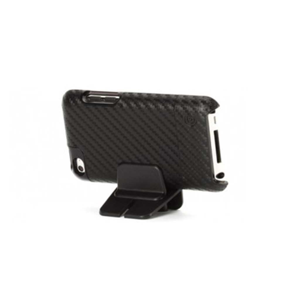 Griffin iPod Touch 4 Karbon Desenli Stantlı Kılıf Graphite RE01943