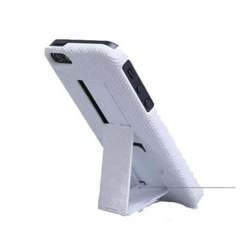 OUTLET Apple iPhone SE/5S/5 ile Uyumlu Nillkin Standlı Sert Kauçuk Kılıf - Beyaz OUTLET