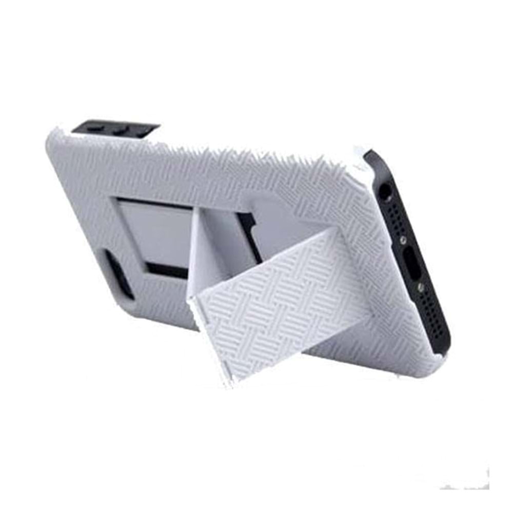 OUTLET Apple iPhone SE/5S/5 ile Uyumlu Nillkin Standlı Sert Kauçuk Kılıf - Beyaz OUTLET