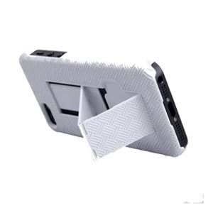 OUTLET Apple iPhone SE/5S/5 ile Uyumlu Nillkin Standlı Sert Kauçuk Kılıf - Beyaz OUTLET