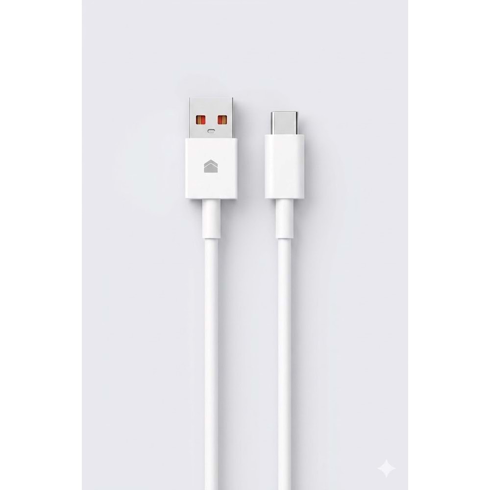 PDAteknoloji 120W/67W USB-A to USB-C Hızlı Şarj ve Data Kablosu 1m Beyaz