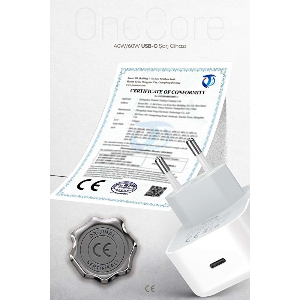 PDAteknoloji 40W (60W Max) GAN5 Teknoloji USB-C PD3.2 Dynamic Power Adaptör Beyaz (Kablosuz) (3 Yıl Garantili)