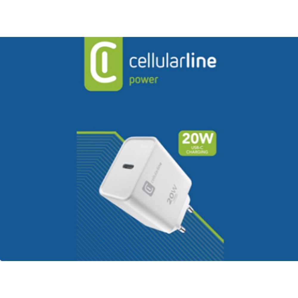 Cellular Line 20w TYPE-C Şarj Adaptörü Beyaz