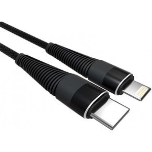 PDAteknoloji Lightning 5A 100 W Örgülü Hızlı Şarj ve Data Kablosu 1 Metre Siyah SZC-01