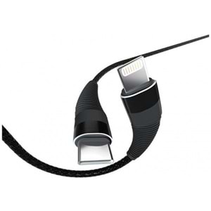 PDAteknoloji Lightning 5A 100 W Örgülü Hızlı Şarj ve Data Kablosu 1 Metre Siyah SZC-01