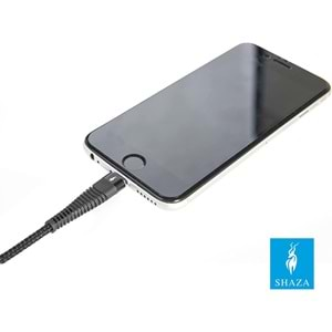 Shaza Apple iPhone Lightning 5A 100 W Örgülü Hızlı Şarj ve Data Kablosu 1 Metre