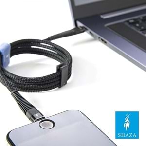 Shaza USB TYPE-C PD 5A 100 W Örgülü Hızlı Şarj ve Data Kablosu 1 Metre