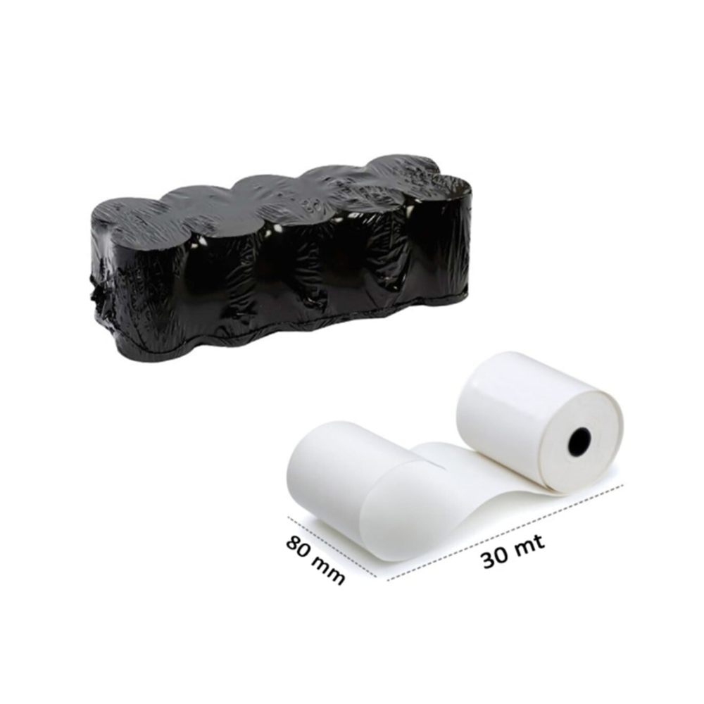 PDAteknoloji Termal Yazarkasa Pos Rulosu 80 mm X 30 mt Adisyon, Bilgi Fişi ( 10lu paket)