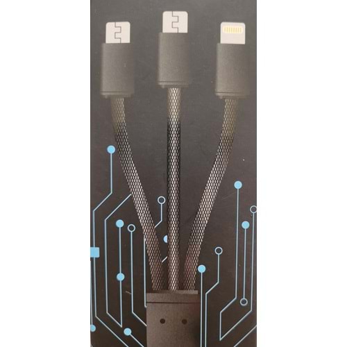 Earldom 2 adet Micro USB + 1 adet Lightning Şarj Kablosu 1.2 M Siyah