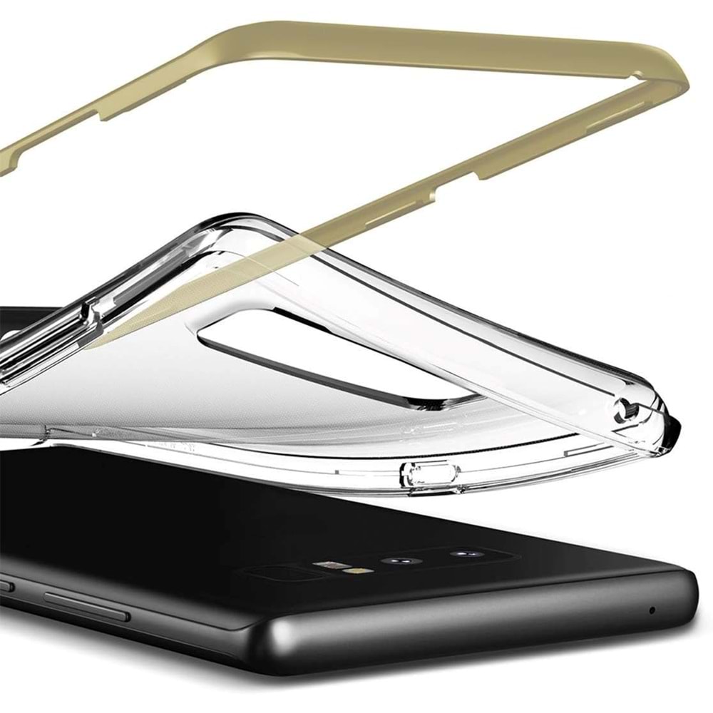 Verus Samsung Galaxy Note 8 Kılıf Crystal Bumper Series - Shine Gold